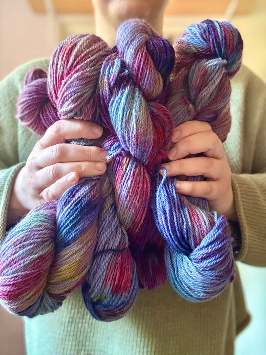 Iris Bloom- Indigo DK Romney Wool